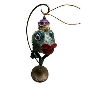 Kathrine Collections Whimsical Frog Hanging Ornament Crown Prince Collectible